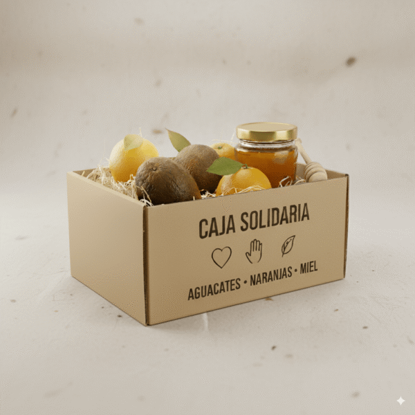Caja solidaria pequeña frutas furia