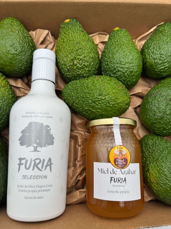 Pack Aguacates Premium + Aceite Arbequina + Miel Natural Pack Aguacates Premium + Aceite Arbequina + Miel Natural